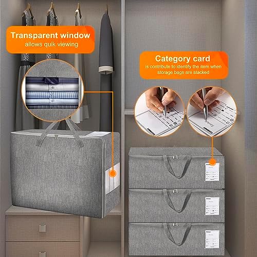 3 Pack 105L Comforter Storage Bags, Extra Large Bedding Storage Bags - Image 6