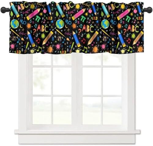 Alphabet Valances Curtains Colorful Stationery Learning Education Window by Unknown
