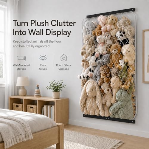 Stuffed Animal Storage Net, Elastic Stuffed Toy Holder, Door/Wall Mount Length - Image 2