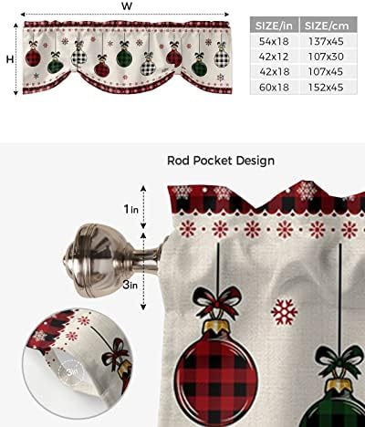 Christmas Blackout Tie Up Valance Curtains - Image 6