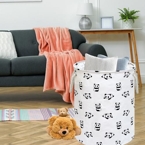 Round Laundry Basket Storage Bins Nursery Hamper Gift Baskets - Image 5
