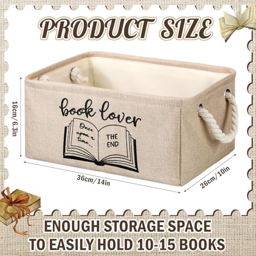 Marsui Book Lover Gifts Book Storage Basket, Reading Corner Organizer Supplies - Image 3