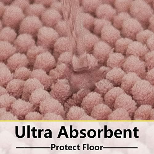 Bathroom Rugs Chenille 3-Piece Extra Soft and Absorbent Shag Bathroom Rugs - Image 2