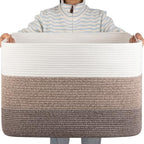 OIAHOMY 108L Extra Large Blanket Basket Dog Toy Basket radient Dark Brown by MasterofSpaceOptimization