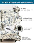 CRFATOP Wingback Chair Covers Stretch Armchair Slipcovers - Image 2