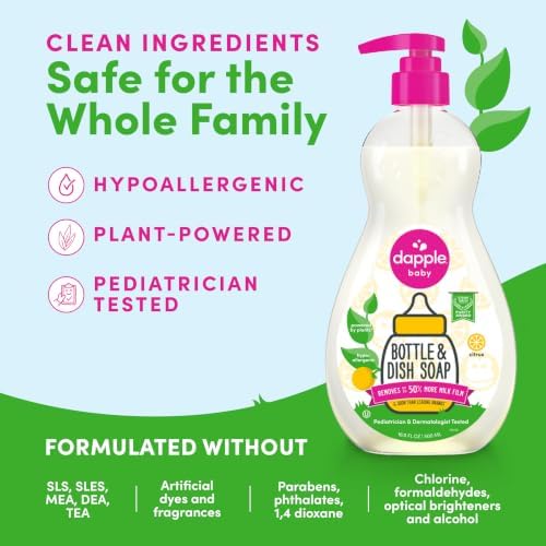 Dapple Baby - Fresh Citrus Bottle & Dish Soap - 16.9 fl oz - Image 4