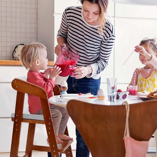Wooden High Chair for Toddlers, Adjustable Dining Feeding Chair - Image 5