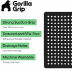 GORILLA GRIP Square Shower Stall Mat, Bathtub Floor Mat, 21x21 Black - Image 2
