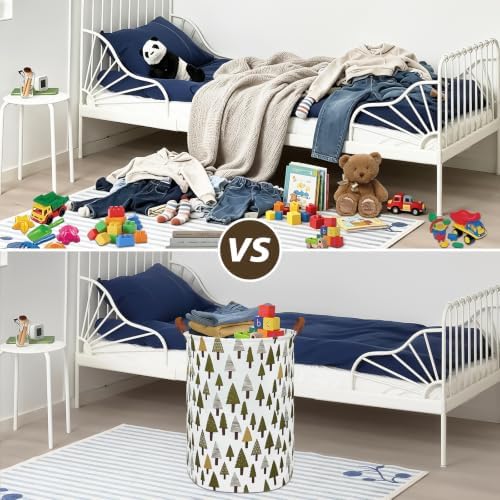 Foldable Waterproof Round Fabric Laundry Basket Home - Image 4