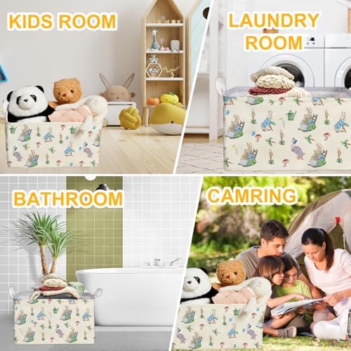 Rabbit Foldable Handle Storage Basket, Waterproof Organizer - Image 7