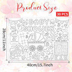 WEBEEDY DIY Coloring Placemats 15.7x11 Inch, Shower Themed Coloring Activity - Image 2