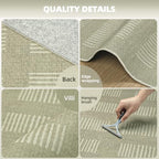 Washable Rugs 8x10 Area Rugs for Living Room, Ultra Soft Faux Wool Retro Carpets - Image 3