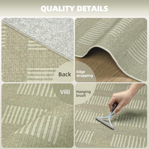 Washable Rugs 8x10 Area Rugs for Living Room, Ultra Soft Faux Wool Retro Carpets - Image 3