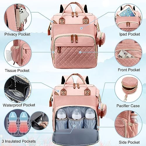 SHITIESHOU Diaper Bag Backpack Baby Bag, Baby Girl Boy Diaper Bag - Image 3