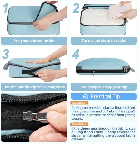 BAGAIL 4 Set/6 Set/8 Set Compression Packing Cubes Travel Accessories - Image 3