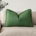Foindtower Decorative Linen Fringe Lumbar Throw Pillow Covers Cozy Boho by Foindtower