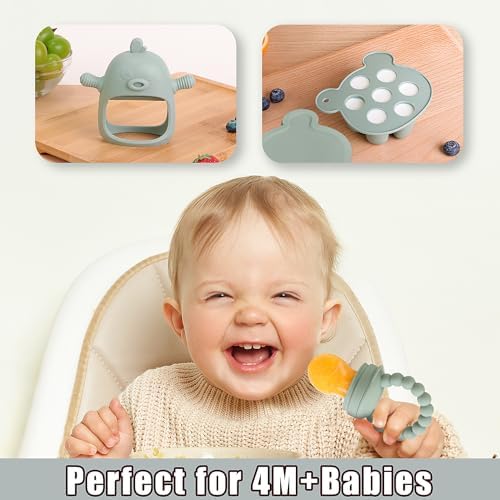 3-in-1 Baby Food & Fruit Feeder Set – Breastmilk Popsicle Mold - Image 5