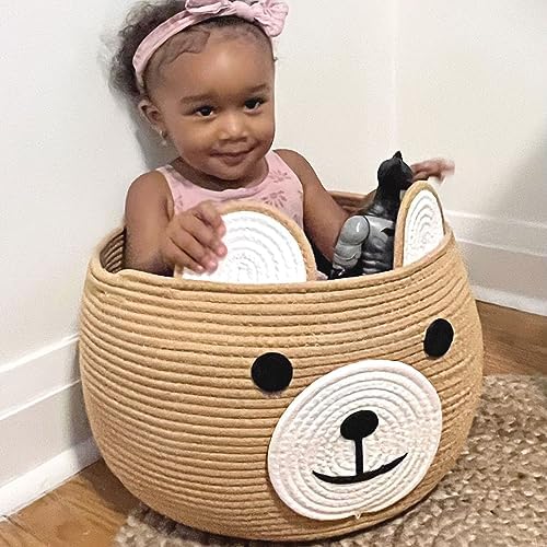 CherryNow Large Baby Basket for Gifts Empty, Cute Bear Design - Image 2