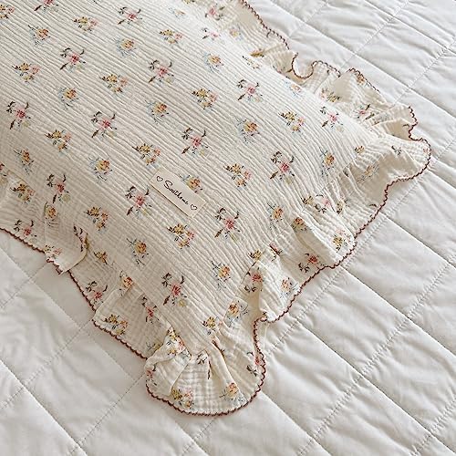 BuLuTu Cotton Muslin Ruffles Toddler Pillow Case - Image 6