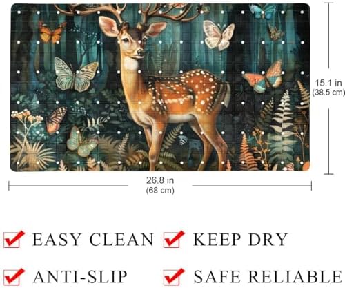 Non Slip Bathtub and Shower Mat 26.8x15.1 inch, Bath Mat - Image 4