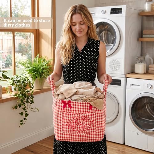 Floral Fabric Storage Basket Car Interior Storage Basket Underwear Sundries - Image 4