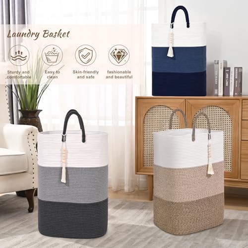 Woven Laundry Basket for Clothes, 100 L Large Rectangle Laundry Hampers - Image 4