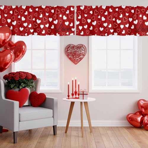 Vandarllin Red Valentine's Day Kitchen Curtains Valances - Image 5