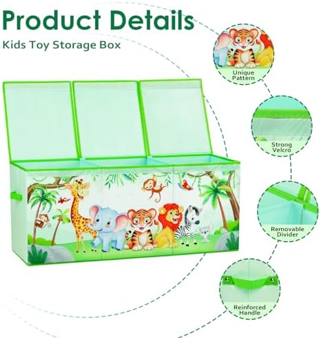 decalsweet Large Toy Box Collapsible Chest Organizer - Image 3