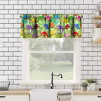 Cartoon Animal Valances Kids Curtains, Cute Colorful Chameleon Printed Rod - Image 4