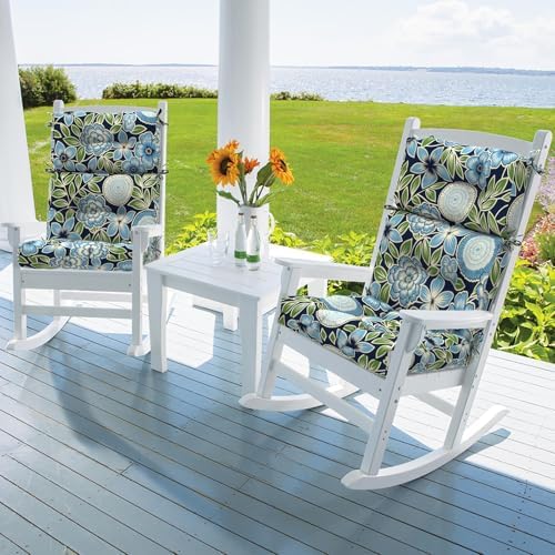 DYTXIII Outdoor High Back Chair Cushions Set of 2, Water Repellent Tufted - Image 2