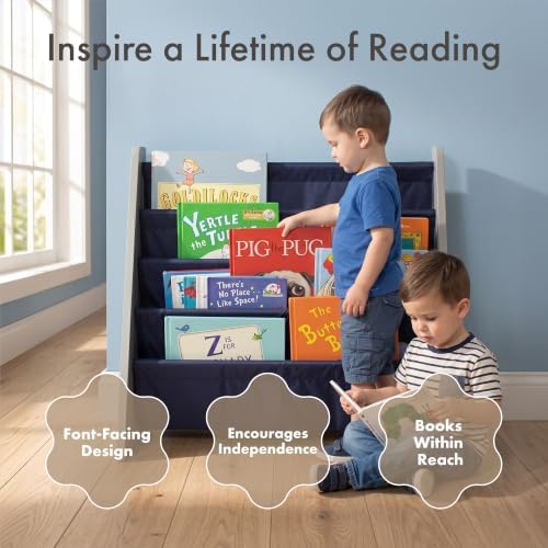 Humble Crew Kids Bookshelf, Montessori Front Facing Toddler Bookcase 4 Tier - Image 3