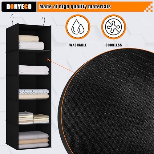 Hanging Closet Organizer 5-Shelf, Oxford Fabric Wardrobe Storage - Image 5
