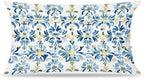 Mediterranean Blue and Yellow Floral Tile Pillow Covers 12x20, Vintage Moroccan by Unknown