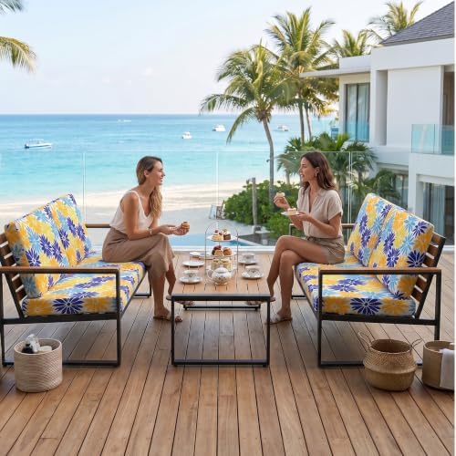 8Pcs Patio Cushion Covers Stretch Outdoor Furniture Protector Slipcovers - Image 2