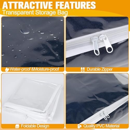 Plastic Storage Bags with Easy-Glide Zipper, Durable Clear Vinyl Zippered - Image 5
