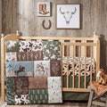 Peryiter 3 Pcs Western Cowboy Crib Sheet Set Baby Crib Bedding Set Includes by Peryiter