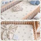 Breling 2 Pcs Muslin Botanical and Orchid Print Crib Sheets - Image 7