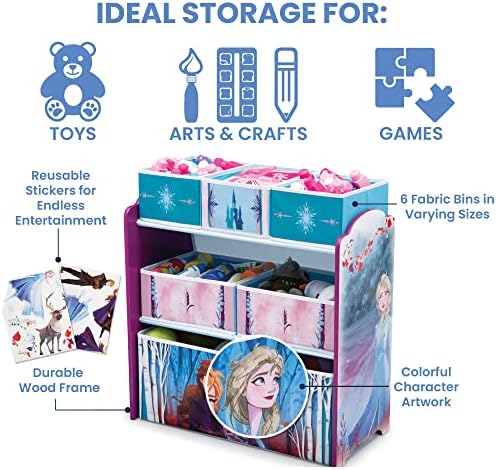 Disney Frozen II 6 Bin Design and Store Toy Organizer by Delta Children - Image 4
