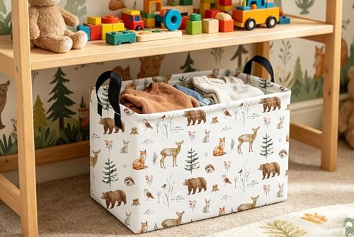 Essme Rectangular Animal Basket, Kids Storage Bins Organizer - Image 4