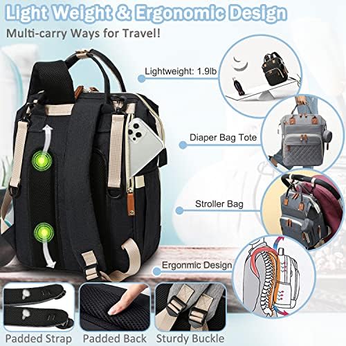 SHITIESHOU Diaper Bag Backpack Baby Bag, Baby Girl Boy Diaper Bag - Image 5