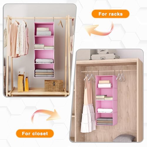 Hanging Closet Organizer 4-Shelf, Oxford Fabric Wardrobe Storage - Image 5
