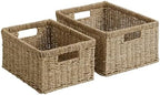 StorageWorks Wicker Storage Baskets, Natural Seagrass Storage Baskets by StorageWorks