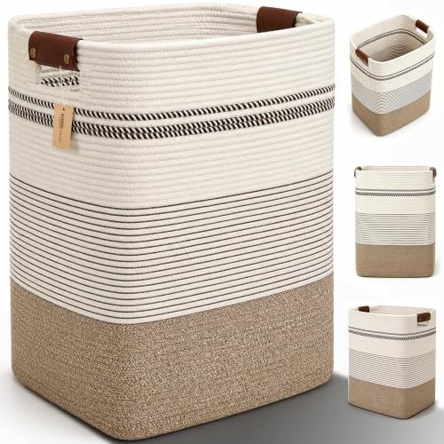 Laundry Hamper, Cotton Rope Laundry Basket by ARATECHOME