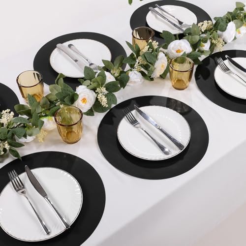 SHACOS 100 PCS Round Paper Placemats 13 inch Disposable Paper Place Mats - Image 3