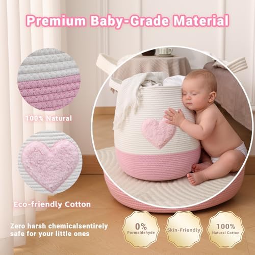 Large Cotton Rope Basket, Woven Storage Basket - Image 5