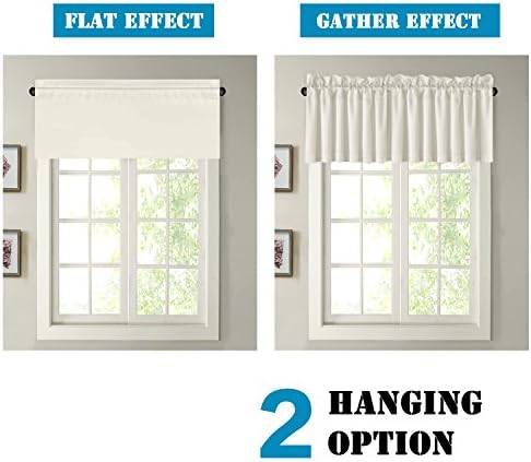 H.VERSAILTEX Ivory Valances for Windows, Room Drakening Small Window Kitchen - Image 6