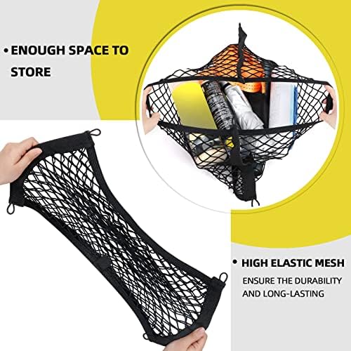 Small Cargo Net for Car Trunk Storage, 2 Pack Elastic Mesh Net Pocket Organizer - Image 3