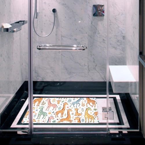 Bathtub Mat Non Slip 26.8x15.1 Inch, Cartoon Giraff Shower Mat - Image 6
