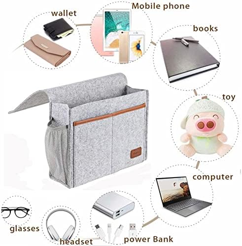 Bedside Caddy, Felt Bedside Storage Organizer, Hanging Storage - Image 4