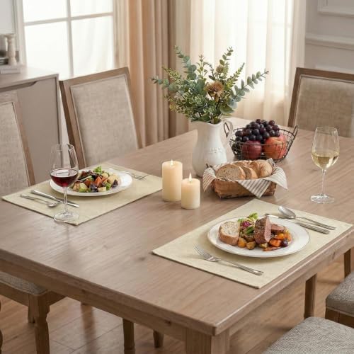 Artoid Mode Beige Placemats Set of 6, 12x18 Inch Summer Fall Washable Holiday - Image 5